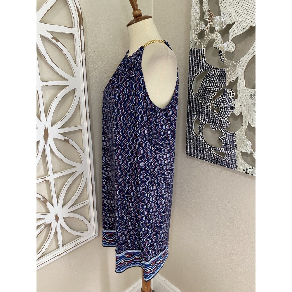 MICHAEL KORS medium PRINTED STRETCH CHAIN STRAPS SLEEVELESS SHIFT DRESS - Picture 5 of 7